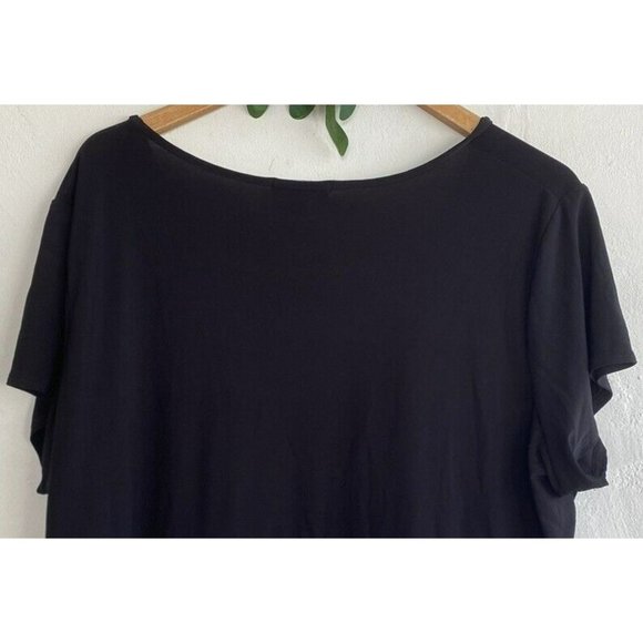 COPY - Dress Barn Top Short Sleeve Black Layered Plus Size 3X Scoop Neck Slinky - Picture 8 of 9